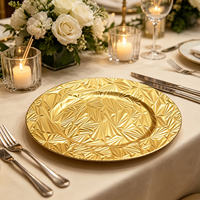 Nouvelles Assiettes de Présentation Rondes en PP Durable Effet Diamant Argenté pour Tables de Mariage Modernes et Glamour
