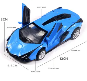 2022 الجملة البسيطة محاكاة فتح الباب سبيكة سيارة رياضية لعبة مجسمة سيارة