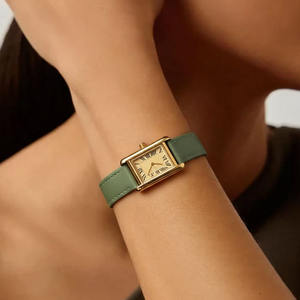 Orologio al quarzo con cinturino in pelle quadrata da <span class=keywords><strong>donna</strong></span> di moda per feste di nicchia retrò Design artistico impermeabile da <span class=keywords><strong>donna</strong></span> - Product Image 3