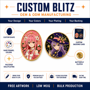 Badge en émail personnalisé, personnage féerique d'anime, plaqué or, circulaire, objet de collection, décoration artistique - Product Image 4