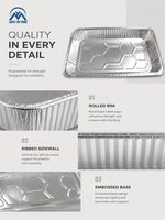 Große, flache Aluminiumfolien-Speisebehälter, Einweg-Dampftischschale für Catering, Buffet, Chafing Dish, Takeout und Restaurant-Service