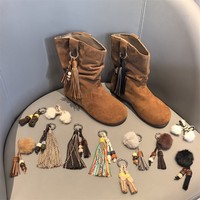 Nouveaux lacets de chaussures à pampilles avec fleurs décoratives – Franges perlées tendance et créatives, pendentif de style ethnique
