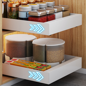 Fourniture chinoise armoires de cuisine sous étagère glissière stockage accrocher tirer armoire organisateur extensible <span class=keywords><strong>tiroir</strong></span> coulissant pour la cuisine - Product Image 3