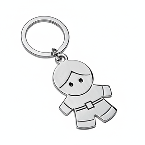 Portachiavi in Metallo con Figura di Ragazzo, Ciondolo Placcato Argento, Accessorio Charm - Product Image 2