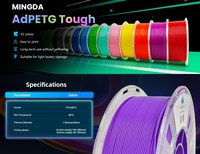 Filament Mingda PLA PETG 1,75 mm 1 kg (2,2 lb) PETG-HF pour imprimante 3D FDM (entrepôt USA/UE) 200 ℃   Imprimer