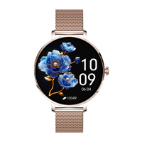 Reloj Inteligente Redondo con Pantalla AMOLED de 1.32 Pulgadas, Resistente al Agua IP68, Monitor de Presión Arterial, NX21 NX31, para Mujer, Dorado, con Llamadas, de Lujo