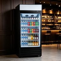 Réfrigérateur commercial à 2 portes pour boissons, vitrine réfrigérée, refroidissement par air, sans givre, réfrigérateur vertical, étagères réglables, numérique