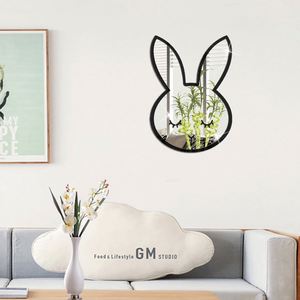Autocollants muraux en miroir acrylique en forme de lapin - Autocollants miroir en forme de lapin à faire soi-même pour la chambre des enfants, décorations amovibles et réutilisables pour la maison - Product Image 2