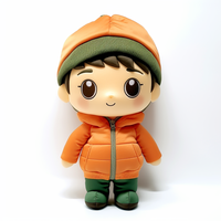Figurine en vinyle 3D mignonne de garçon d'hiver, poupée PVC personnalisée avec chapeau et tenue d'hiver, jouet de collection de dessin animé, cadeau en gros ODM