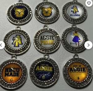 Pulsera personalizada de estilo preppy de la Universidad de <span class=keywords><strong>Carolina</strong></span> del Norte (UNC) para graduados de HBCU, color negro, estilo NCAT. - Product Image 6
