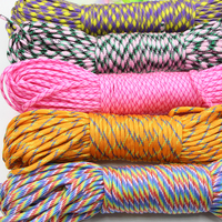 550 Nylon 7 Brins Paracord 100 mètres Équipement de survie en plein air Corde d'escalade enduite pour vêtements de parachute Différentes couleurs