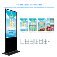 32 55 Zoll LCD Totem-Kiosk Werbeplayer Ultraflacher Indoor-Stand-Digital-Signage-Bildschirm mit Animation für U-Bahn und Restaurants