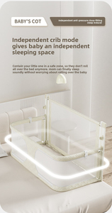 Cuna Metálica Portátil 3 en 1 Plegable Antipresión con Barandilla para Recién Nacidos, Ahorra Espacio, para Dormitorio y Sala de Estar - Product Image 2