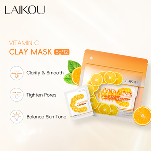 หน้ากากดิน laikou VC Clay <span class=keywords><strong>facemask</strong></span> ช่วยทำให้ขาวกระจ่างใสทำความสะอาดรูขุมขนให้ความชุ่มชื้นหน้าโคลน5กรัม - Product Image 2