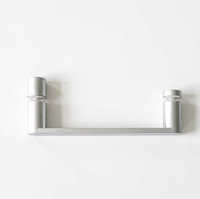 Poignée de porte de douche en alliage de zinc Hydrorelax, finition chrome nacré, distance entre les trous de 145 mm, convient aux verres de 4 à 10 mm