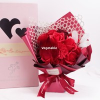 Saint-Valentin, Fête des Mères, Noël : Boîte cadeau de fleurs artificielles créatives en savon (œillets et roses) – Vente en gros usine