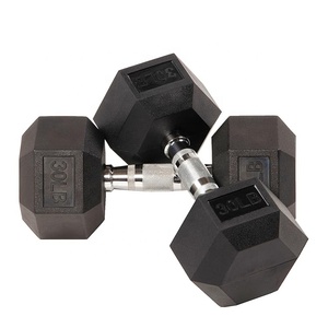 Đen Cao Su Tráng Hex Quả Tạ Đặt Cho Nhà Phòng Tập Thể Dục Miễn Phí Trọng Lượng Loại Cho Tập Thể Dục Tập Thể Dục - Product Image 3