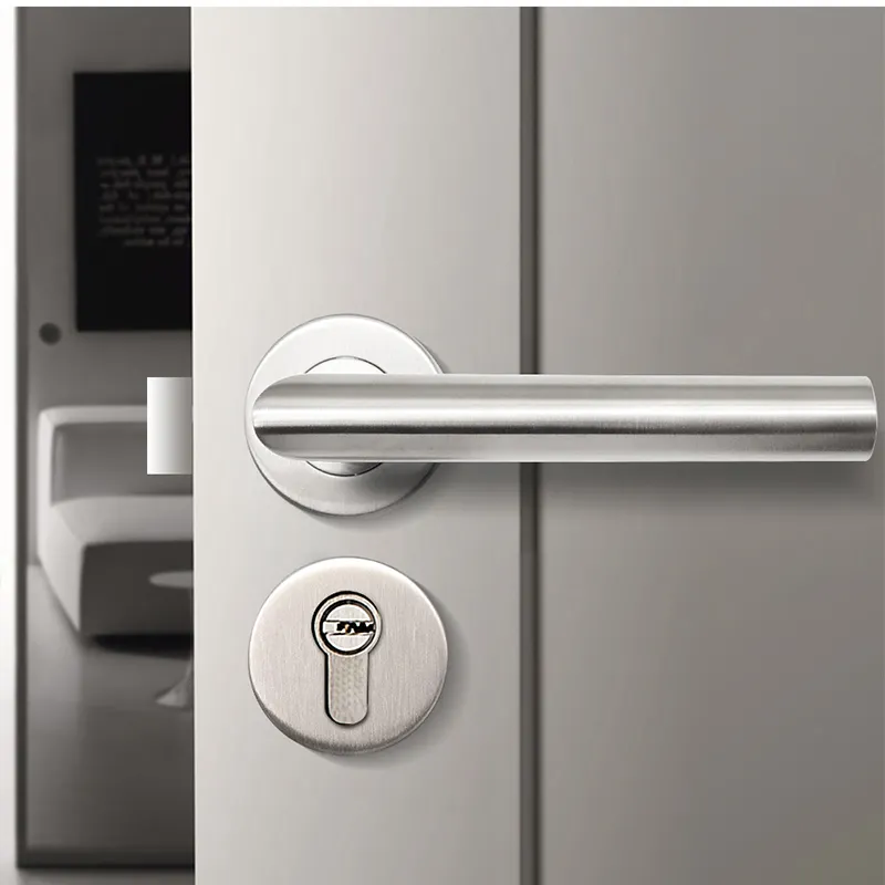 La poignée de porte moletée intérieure en acier inoxydable de conception simple la plus populaire