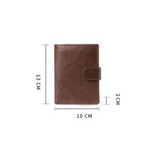 Custom Vintage Luxury <b>Purse</b> <b>Small</b> Rfid Mens Slim Card Holder Billfold Wallet Genuine Leather Bag Wallets for Men - Product Image 4