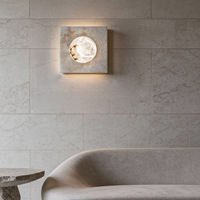 Applique Murale Nordique Moderne en Albâtre Naturel pour Salon & Chambre à Coucher, Chevet, Villa, Escalier - Style Designer Minimaliste