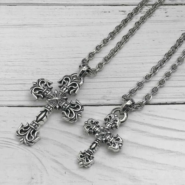 MYF Factory Custom Wholesale Women's Religious Black Rhodium Plated 925 Sterling Silver Cross Pendant Necklace Link Party Gift