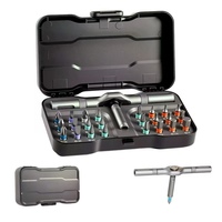 Jeu de tournevis à cliquet en forme de T détachable 24 en 1, embouts en acier allié magnétique, kit d'outils de réparation domestique DIY