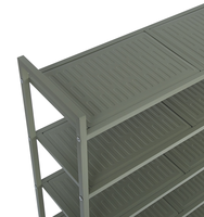 Meuble à chaussures robuste en acier, 5 étagères, design de rangement multicouche, pour salon, entrée, anti-poussière, mobilier moderne pour la maison