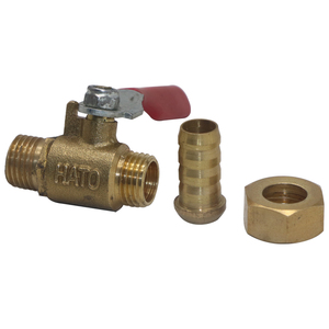 Válvula de Bola SYD-1222 de 1/4'' con Rosca Macho y Extremo Roscado Hembra de 1/4'', Válvula de Bola de Latón de 1/4'' con Conector de Manguera - Product Image 6