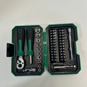 Mini <b>Tool</b> <b>Box</b> 41PC 1/4 In Socket <b>Set</b> With Screwdrivers Ratchet Extenders For Auto Repair Household Use - Product Image 3