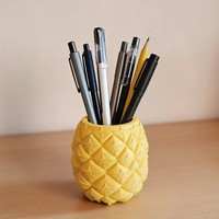Support à stylos et pot de fleurs en plastique en forme d'ananas, organiseur de bureau