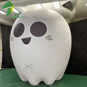 ฮาโลวีนสวนสนุกตกแต่งสีขาวน่ากลัวพองผี LED <span class=keywords><strong>Ghostbusters</strong></span> พองสําหรับกิจกรรมกลางแจ้ง - Product Image 3