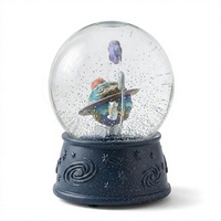Globe à Neige Personnalisé Peint à la Main en Résine, Paillettes, Univers Spatial, Planètes, Artisanat, Cadeau pour Enfants, Décoration Maison, Vente en Gros