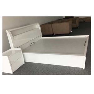 NOVA-cama italiana para el hogar, conjunto de muebles de habitación, CUS-MFAA006 cama doble moderna, de madera blanca brillante, para almacenamiento - Product Image 1