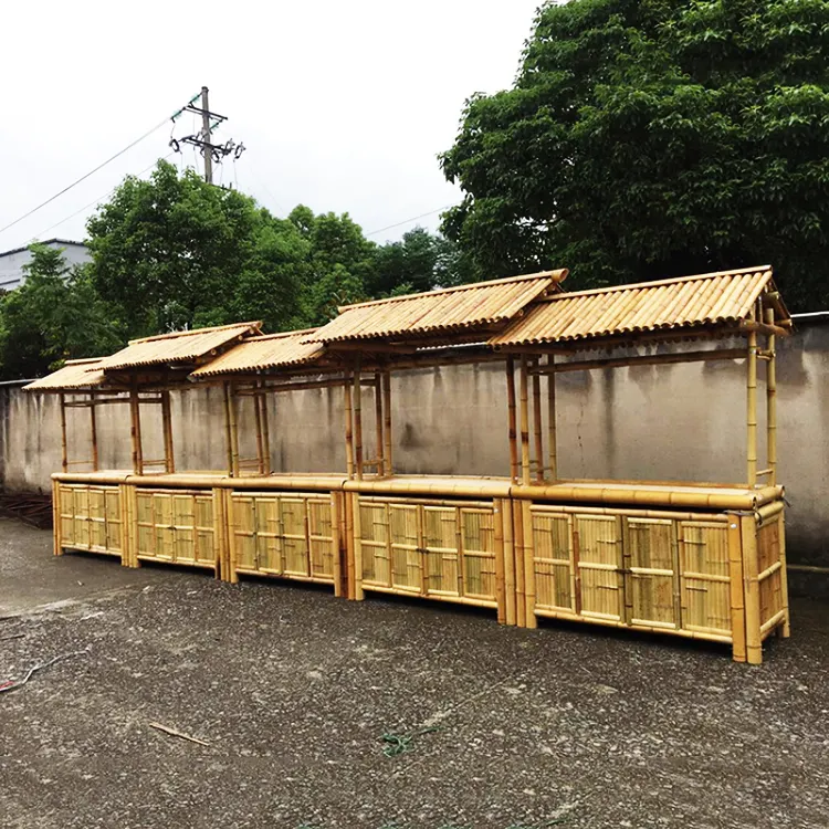 Heißer verkauf bambus bar im freien wasserdichte bambus zähler tiki bar für verkauf