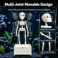 Squelette Dansant pour Aquarium, Ornement Imprimé en 3D pour Bassin, Pompe à Air, Articulations Mobiles, Décoration, Oxygénateur pour Halloween