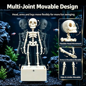 Esqueleto Bailarín para Acuario, Decoración Impresa en 3D para Pecera, Bomba de Aire con Articulaciones Móviles, Oxigenador para Halloween - Product Image 5