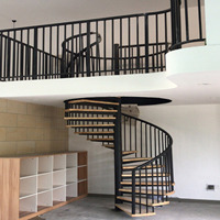 Escaliers en spirale modulaires en acier galvanisé, anti-rouille, préfabriqués, modernes, personnalisés, pour villa, appartement, loft