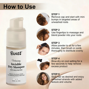 Poudre de shampoing sec bio 28,4g en gros, protéine de riz hydratante, traitement antipelliculaire et rafraîchissant <span class=keywords><strong>pour</strong></span> <span class=keywords><strong>cheveux</strong></span> volumineux et gras - Product Image 5