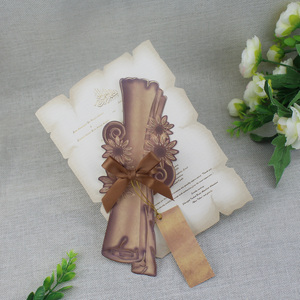 Marrone Love Tree Rotolo di <span class=keywords><strong>Carta</strong></span> di Riscaldamento <span class=keywords><strong>Casa</strong></span> Rustico Creativo Biglietti D'invito Cerimonia - Product Image 1