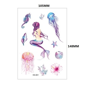 Tatuajes Temporales Impermeables Coloridos <span class=keywords><strong>de</strong></span> Sirena, Mariposa y <span class=keywords><strong>Estrella</strong></span> <span class=keywords><strong>de</strong></span> <span class=keywords><strong>Mar</strong></span> para Niñas y Niños, Certificados CE EN71, Fáciles <span class=keywords><strong>de</strong></span> Usar - Product Image 2
