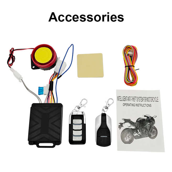 批发畅销通用摩托车防盗报警系统防水125分贝遥控防盗单向摩托车报警器