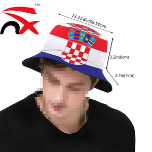 Casquette de seau à imprimé numérique personnalisé, drapeau de la Croatie, polyester, pour adultes, fans de football, casquettes de drapeau national de la Croatie, vente chaude - Product Image 3