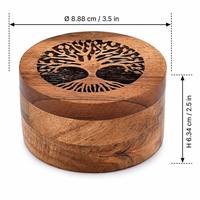Boîte commémorative personnalisée en bois biodégradable pour animaux de compagnie, sculptée en forme d'arbre de vie, avec fermeture magnétique, pour fournitures funéraires d'animaux – Vente en gros