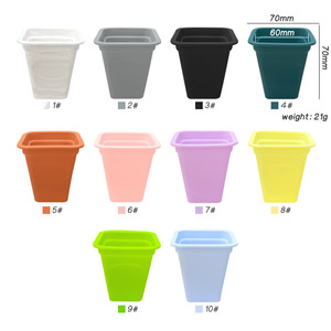 Paquete de 1 Maceta Cuadrada de Silicona para Plantas, Contenedor Multicolor para Germinación de Semillas y Flores, Accesorios de Jardín - Product Image 2