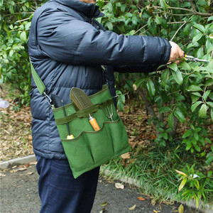 Waterproof Canvas <b>Garden</b> <b>Tool</b> Storage <b>Bag</b> Crossbody Shoulder <b>Bag</b> For Outdoor Use With Multiple Pockets And Durable Design - Product Image 2