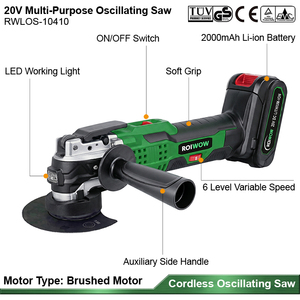 Juego de Herramientas Oscilantes Inalámbricas Profesionales de 20V con Batería de Litio, Cortadora Eléctrica Multifuncional, Sierra y Recortadora - Product Image 2