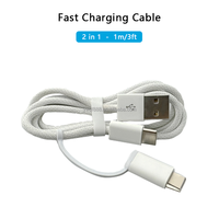 Kabel pengisi daya USB 2 in 1 Cepat asli kualitas tinggi untuk tipe-c untuk iphone 1m 3 kaki kabel pengisi daya putih