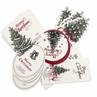 Étiquettes suspendues personnalisées avec logo, estampage à chaud, en papier artisanal, pour décoration de fêtes, étiquettes de luxe découpées en papier