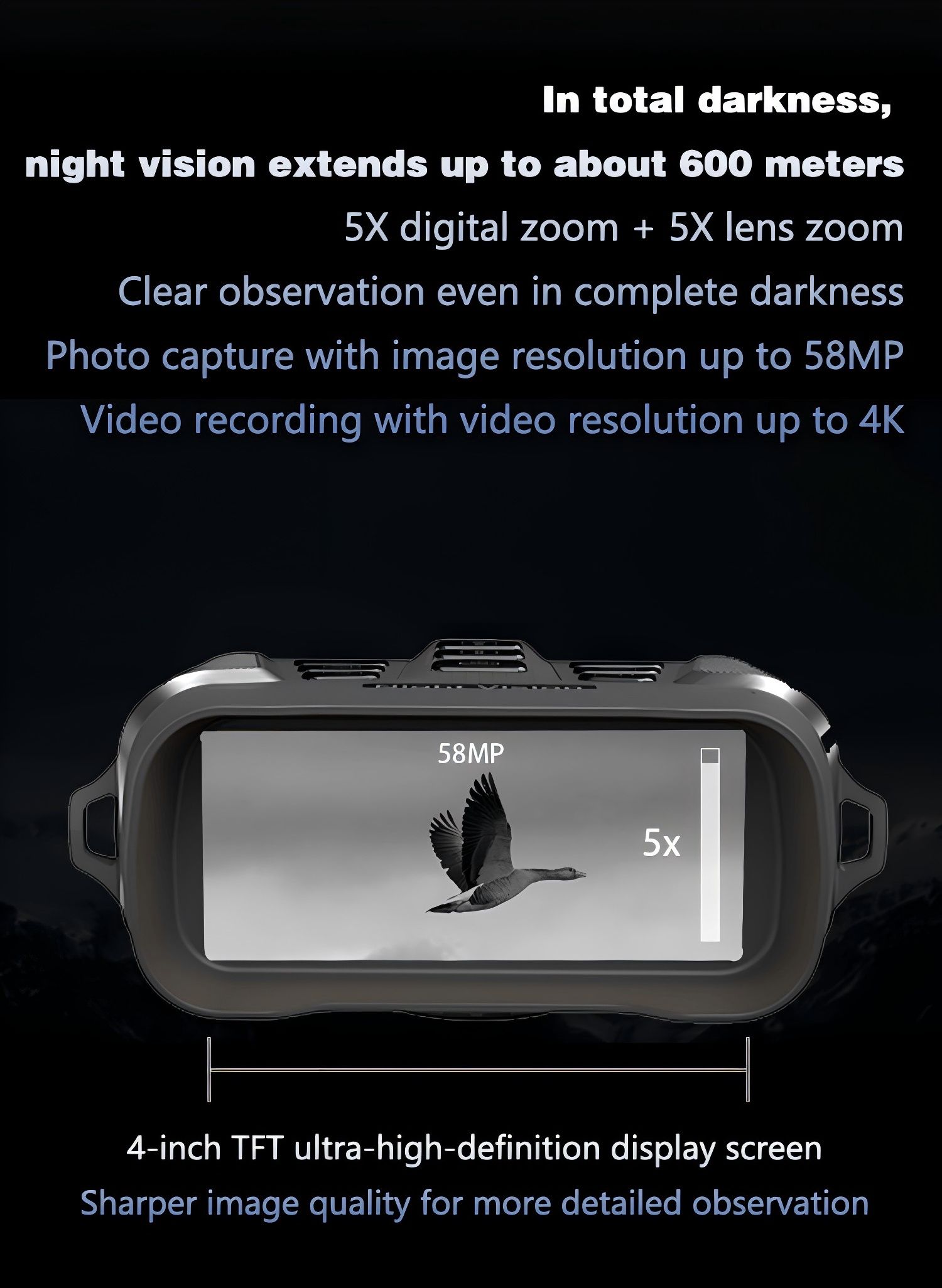 Z096 Night Vision Goggles - True 4K Full-Color Binoculars