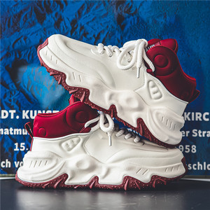 2025 yeni Trendy erkek orta üst Sneakers en çok satan rahat sportif ayakkabı kaymaz kalın taban nefes yumuşak atletik yürüyüş - Product Image 1